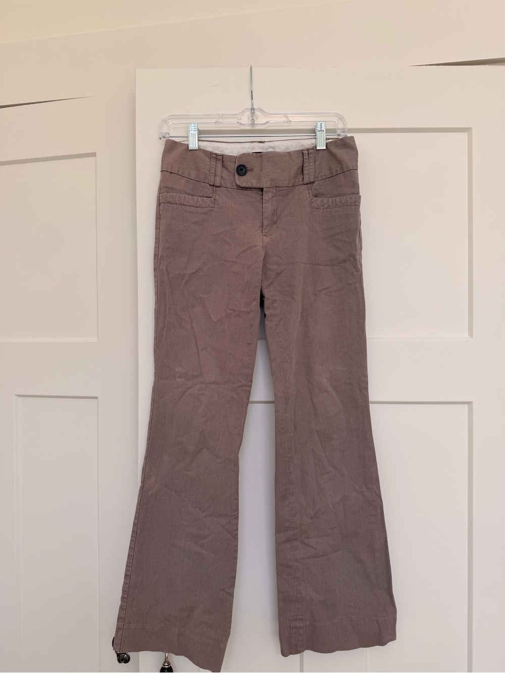 Women's Taupe Low Rise Flare Pants